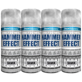 4X Paint Factory Silver Hammer Effect Paint 400ml Spray Paint